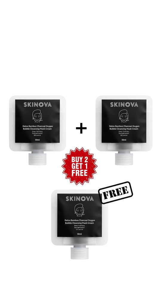2+1 Free Detox Bamboo          Charcoal Oxygen
Bubble Cleansing Mask Cream