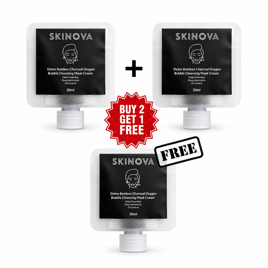 SKINOVA – Bamboo Charcoal Bubble Cleansing Mask | 2+1 Offer