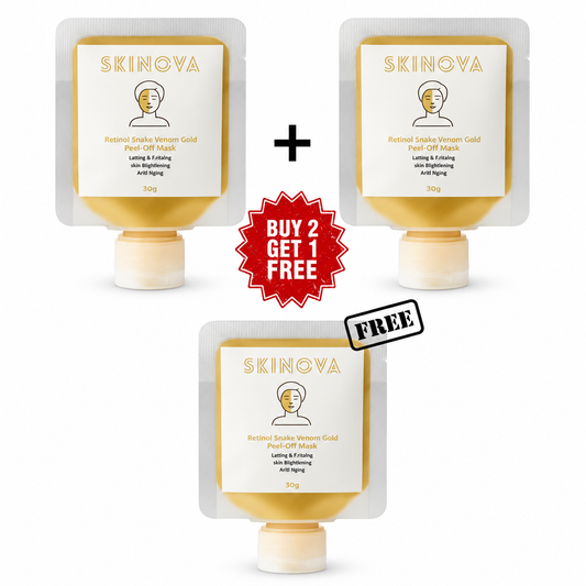 SKINOVA – Retinol Gold Peel-Off Mask | 2+1 Offer on white background